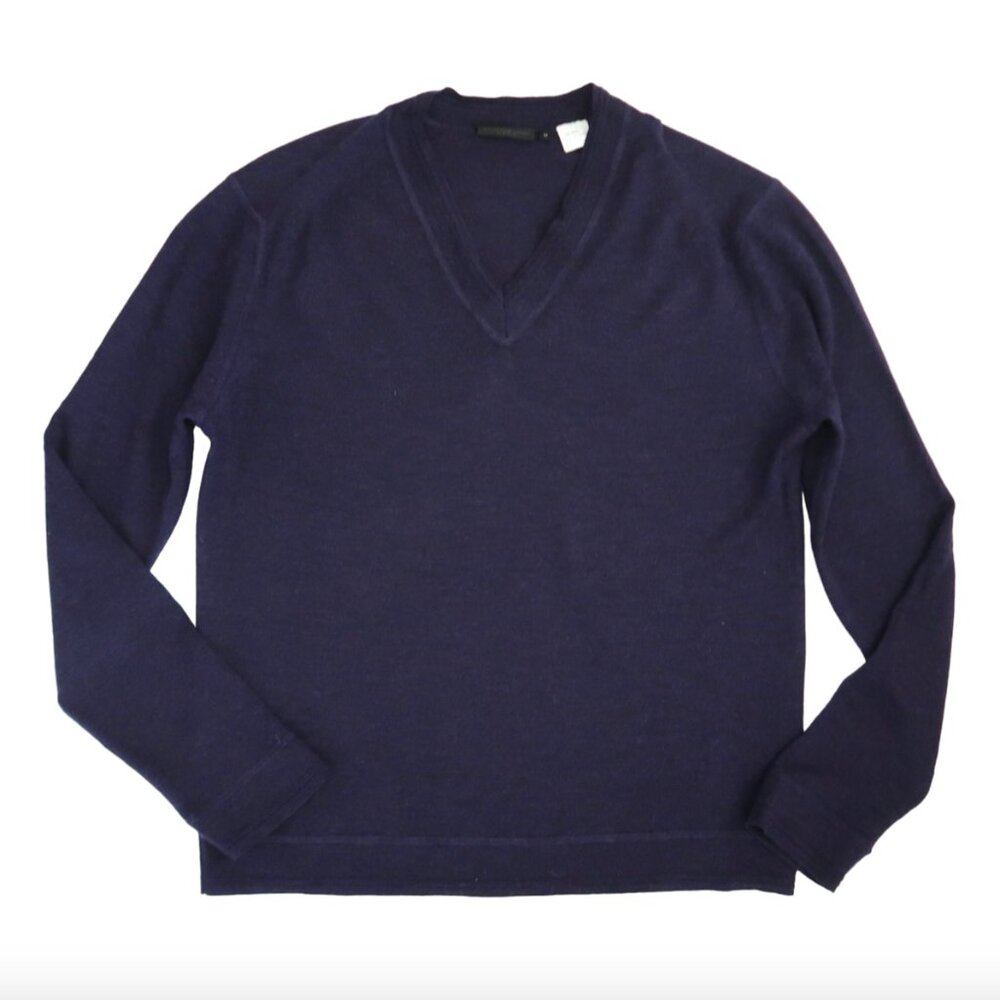 DONNA KARAN men's wool v-neck sweater